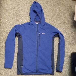 Patagonia Men's Full Zip Performance Hooded Better Sweater Blue Hoody (M)